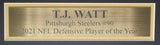 T.J. Watt Autographed White Football Jersey Steelers Framed Beckett 193626