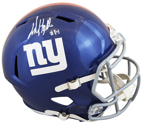 Giants Jalin Hyatt Authentic Signed Full Size Speed Rep Helmet BAS Witnessed
