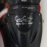 Evan Gattis Signed Game Used Red & Navy Under Armor Catchers Gear -2014 Game Use