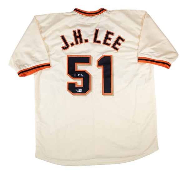 Jung-Hoo Lee San Francisco Signed in Korean Cream Baseball Jersey BAS