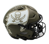Tom Brady Signed Tampa Bay Buccaneers Speed Flex Auth Salute to Service NFL Helm