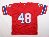 Tim Fox Signed New England Patriots Jersey (JSA) 1980 Pro Bowl Safety