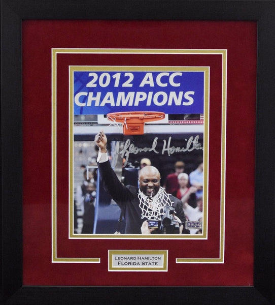 LEONARD HAMILTON SIGNED FLORIDA STATE SEMINOLES FRAMED 8x10 PHOTO COA