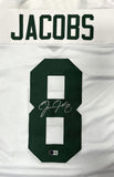 Packers Running Back JOSH JACOBS Signed Custom Replica White Jersey AUTO - BAS
