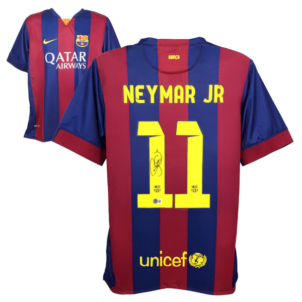 Neymar Jr Signed FC Barcelona Home Soccer Jersey #11 with Beckett COA
