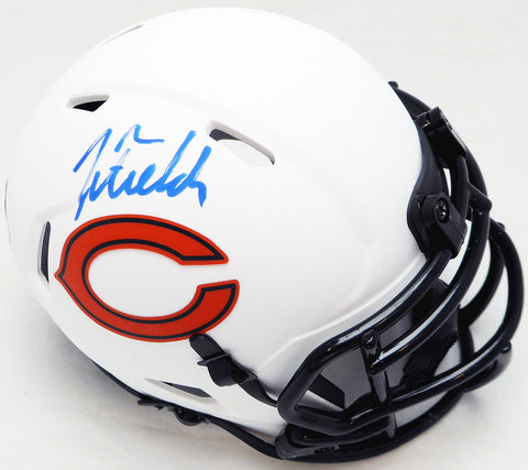 Justin Fields Autographed Bears Lunar Eclipse Mini Helmet Beckett QR BK69188
