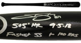 Trevor Story Autographed Colorado Rockies Black Bat 2 Insc Beckett 37308