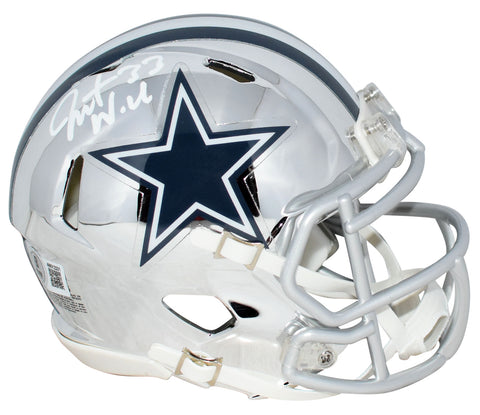 JAVONTE WILLIAMS SIGNED DALLAS COWBOYS CHROME SPEED MINI HELMET BECKETT