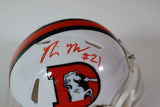 Riley Moss Autographed Denver Broncos Snowcapped Mini Helmet Beckett COA