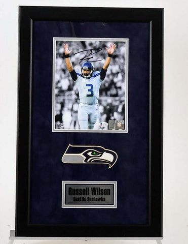 Russell Wilson Autographed Seattle Seahawks 8x10 Framed Photo -- BAS COA