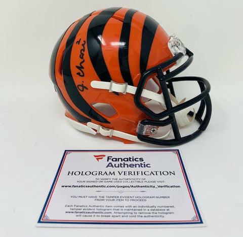 JA'MARR CHASE Autographed Cincinnati Bengals Speed Mini Helmet FANATICS
