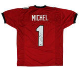 Sony Michel Signed Georgia Red Custom Jersey