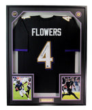 Zay Flowers Autographed Black Football Jersey Ravens Framed Beckett 186186