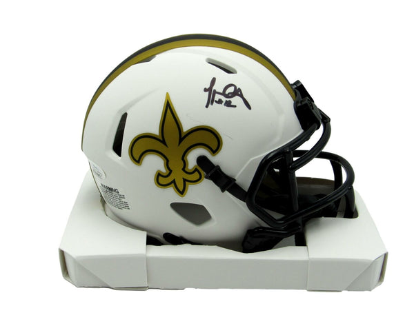 Marques Colston Signed/Autographed Saints Lunar Eclipse Mini Helmet JSA 165268