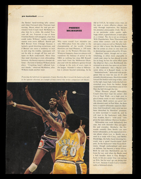 Connie Hawkins Autographed Signed 8x11 Magazine Photo Phoenix Suns SKU #237773