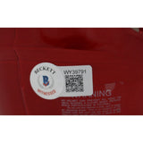 Ron Dayne Autographed/Signed Wisconsin Badgers Mini Helmet 99 HT Beckett 46948