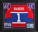 Giants Malik Nabers Signed Century Red Nike Game Framed Jersey Fanatics