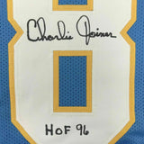 FRAMED Autographed/Signed CHARLIE JOINER 33x42 San Diego PWD Blue Jersey JSA COA
