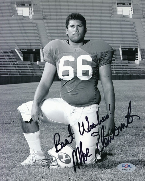 Moe Elewonibi Signed/Inscribed 8x10 Photo BYU PSA/DNA 188164