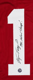 George Teague Autographed Crimson College Style Jersey w/ 92 Champs - Prova