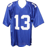 Odell Beckham Autographed/Signed Pro Style Blue XL Jersey OROY 14 Beckett 51416