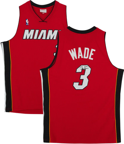Dwyane Wade Miami Heat Autographed Red Mitchell & Ness 2005-2006 Swingman Jersey