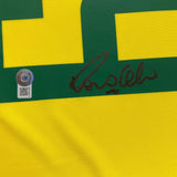 Autographed/Signed Ronaldo Nazario Brazil Yellow Jersey Beckett BAS COA