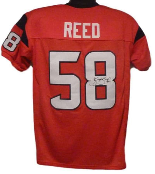 Brooks Reed Autographed/Signed Pro Style Red XL Jersey DEN 12836