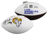 Rams Eric Dickerson "HOF 99" Signed Wilson White Panel Logo Football W/ Case BAS
