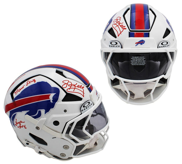 Jim Kelly Thurman Thomas Levy Reed Signed Buffalo Bills Axiom Authentic Helmet