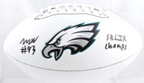 Milton Williams Autographed Eagles Logo Football SB Champs - Beckett W Hologram