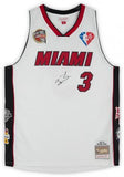 Dwyane Wade Miami Heat Signed White Mitchell & Ness HOF of 2023 Jersey-On Front