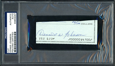 DENNIS JOHNSON AUTOGRAPHED SIGNED CUT SIGNATURE FROM CHECK SONICS PSA/DNA 99216