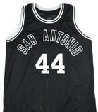 George Gervin Autographed Black Pro Style Jersey w/ Black Name HOF - JSA *Black