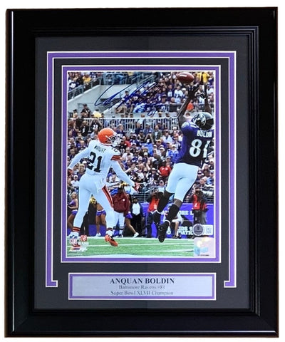 Anquan Boldin Signed Framed 8x10 Baltimore Ravens Photo BAS