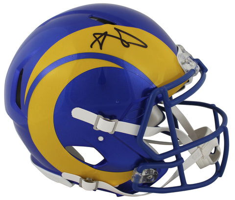 Rams Aaron Donald Authentic Signed Full Size Speed Proline Helmet BAS Witnessed