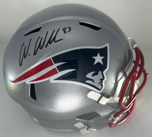 Patriots Pro Bowler WES WELKER Signed Full Size Replica Speed Helmet AUTO - JSA