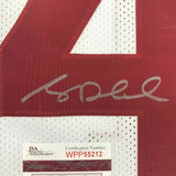 FRAMED Autographed/Signed SAM DARNOLD 33x42 USC White College Jersey JSA COA