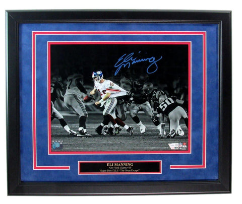 Eli Manning Autographed New York Giants 11x14 Photo Framed Fanatics 186290