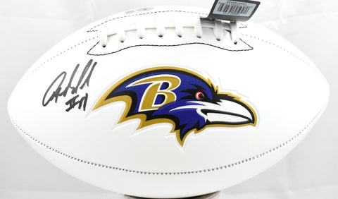 Anquan Boldin Autographed Baltimore Ravens Logo Football - Beckett W Hologram