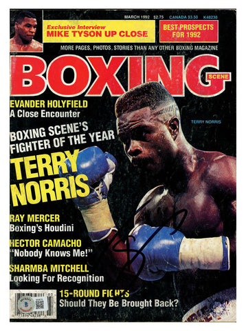 Terry Norris Autographed Signed Boxing Scene Magazine Beckett BAS QR #BK08775