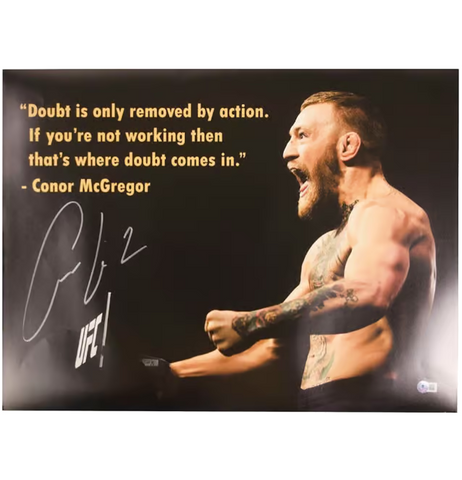 Conor McGregor Signed UFC Motivational Print Size 16'' x 20'' with Beckett COA