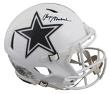 Cowboys Roger Staubach Signed STS III F/S Speed Proline Helmet W/ Case BAS Wit