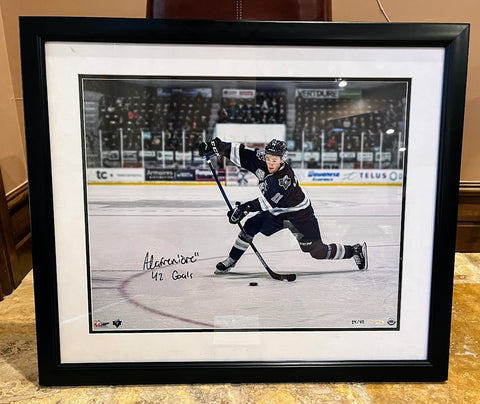 Alexis Lafreniere Autographed 16x20 Photo w/ Inscription Framed UDA COA