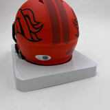 Autographed/Signed RJ R.J. Harvey Denver Broncos Speed Rave Collection Mini Foot