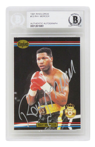 Ray Mercer Autographed 1991 Ringlords Boxing Trading Card #13 - Beckett