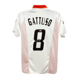 Gennaro Gattuso Signed AC Milan White Soccer Jersey #8 with Beckett COA