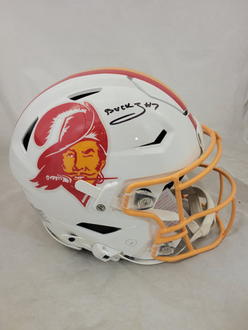 BUCKY IRVING SIGNED TAMPA BAY BUCCANEERS F/S THROWBACK SPEEDFLEX HELMET BAS