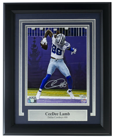 CeeDee Lamb Signed Framed 8x10 Dallas Cowboys Touchdown Photo Fanatics