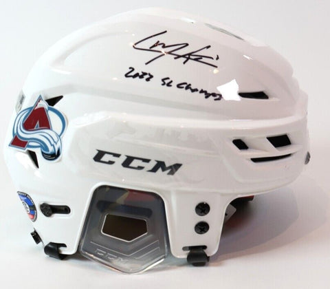 Cale Makar Autographed Full Size Helmet Inscribed "2022 SC Champs" Fanatics COA